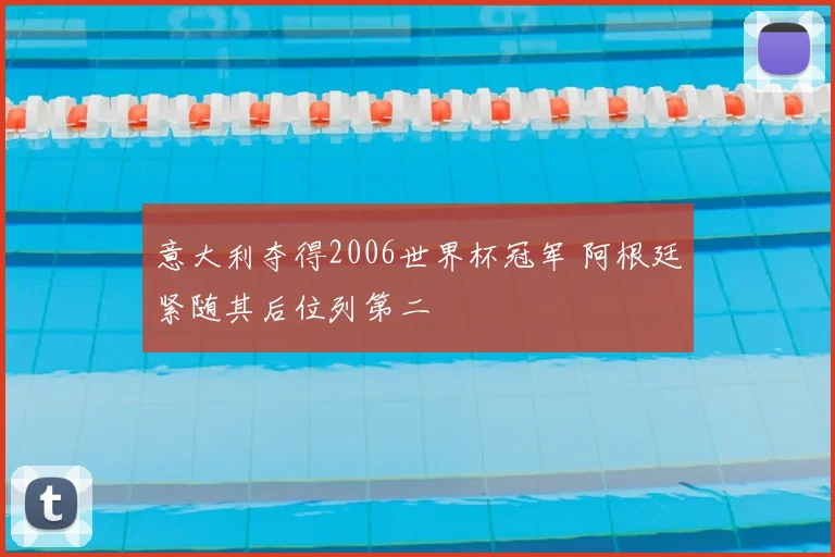 意大利夺得2006世界杯冠军 阿根廷紧随其后位列第二